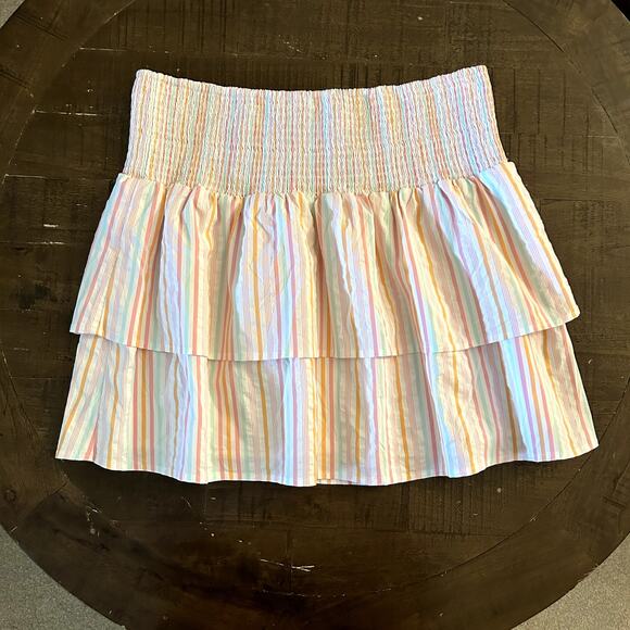 Vineyard vines Harbor pastel Ruffled Smocked puff Skirt Size L - Picture 7 of 9